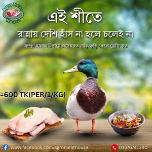 খাঁটি  দেশি  হাঁসের  মাংস   ১কেজি